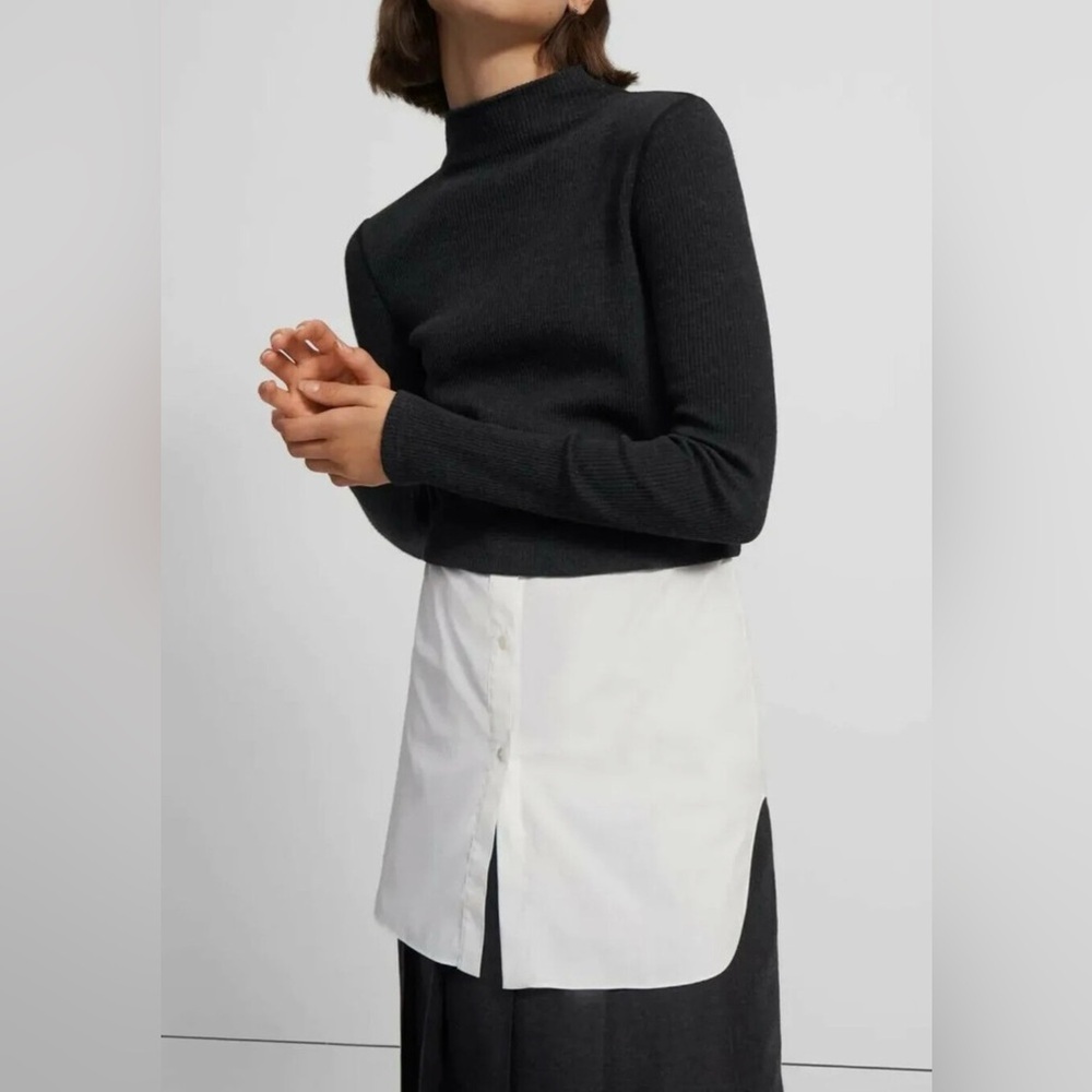 Theory Charcoal Turtleneck Sweater